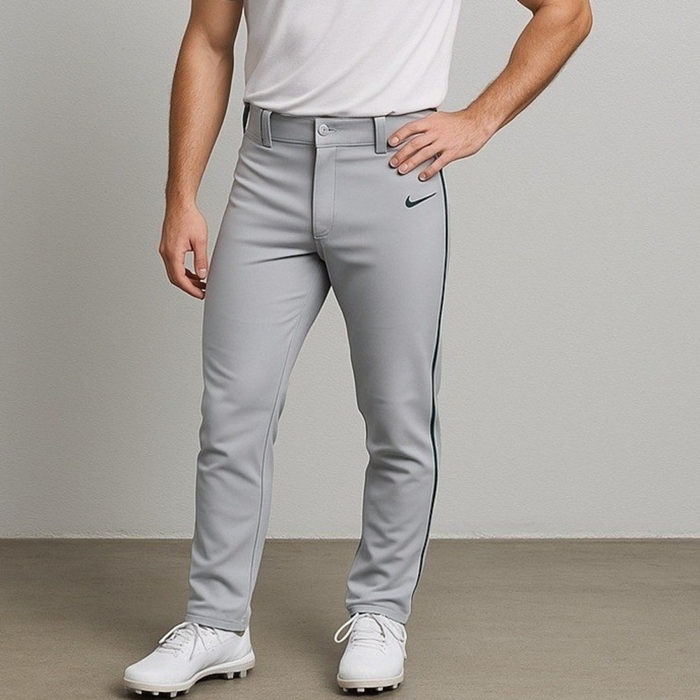 Nike Vapor Select Baseball Pants Gray Mens XL Athletic Fit Swoosh Logo Polyester